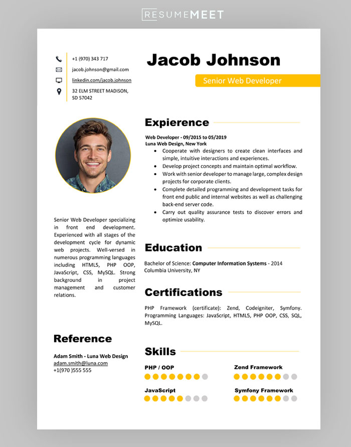 free download CV template Word docx